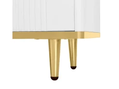 Clearance ModernLuxe Móvel de TV moderno - com 2 portas e 2 gavetas - pés de metal - Branco