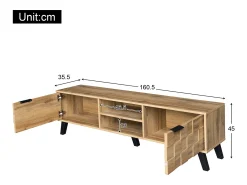 Outlet ModernLuxe Móvel de TV moderno - com 2 portas e 2 compartimentos abertos - Natural Natural claro