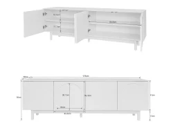 Móvel De Tv|ModernLuxe Móvel de TV moderno - com prateleiras ajustáveis - em aglomerado - Branco