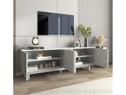 Móvel De Tv|ModernLuxe Móvel de TV moderno - com prateleiras ajustáveis - em aglomerado - Branco