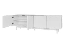 Best Móvel de TV moderno , 175 × 38 × 56 cm, com prateleiras ajustáveis, elegante e luxuoso, ideal para sala de estar. Branco
