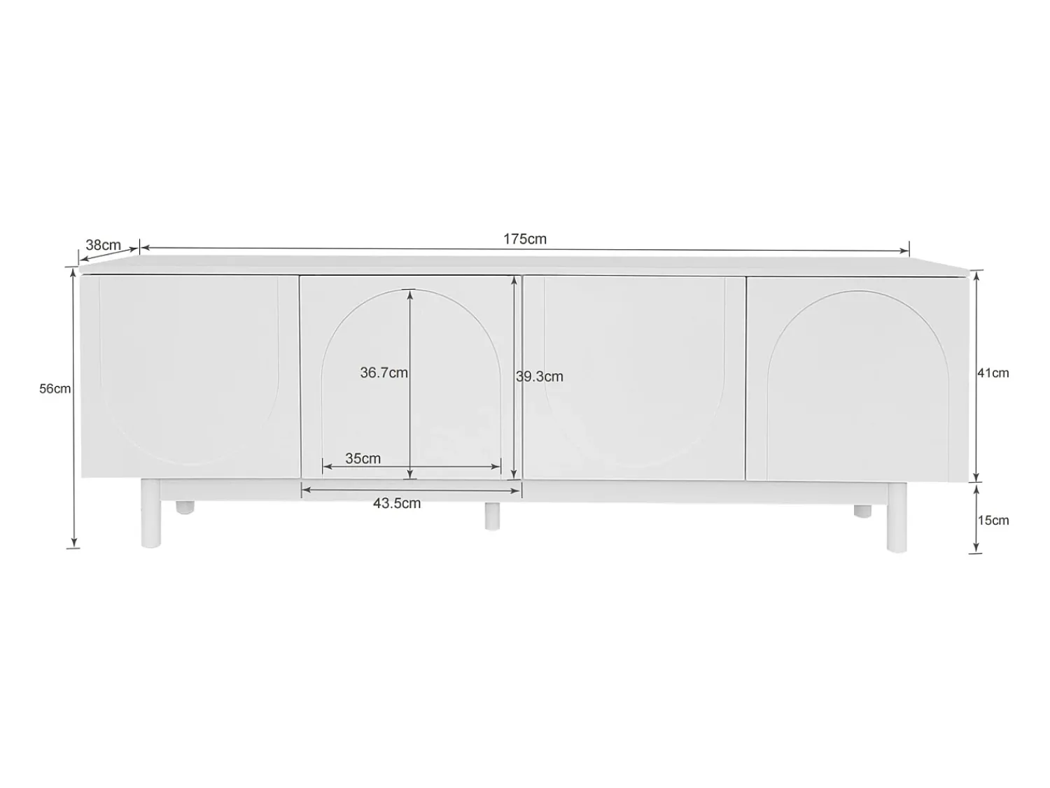 Best Móvel de TV moderno , 175 × 38 × 56 cm, com prateleiras ajustáveis, elegante e luxuoso, ideal para sala de estar. Branco