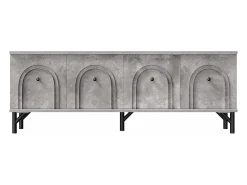 Merax Móvel de TV moderno com 4 portas - 160 x 38 x 55,5 cm - fecho suave - arrumação - aglomerado -^ Móvel De Tv