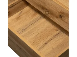 Merax Móvel de TV moderno com 2 portas, 2 gavetas e 2 nichos - madeira MDF e metal - carvalho e preto^ Móvel De Tv