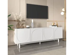 Móvel De Tv|Merax Móvel de TV moderno com 4 portas - 175x38x56cm - Aglomerado - Branco