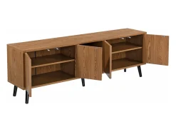 Helloshop26 Móvel de TV moderno com acabamento em madeira escura 140 x 30 x 46 cm 03_0007761^ Móvel De Tv