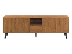 Helloshop26 Móvel de TV moderno com acabamento em madeira escura 140 x 30 x 46 cm 03_0007761^ Móvel De Tv