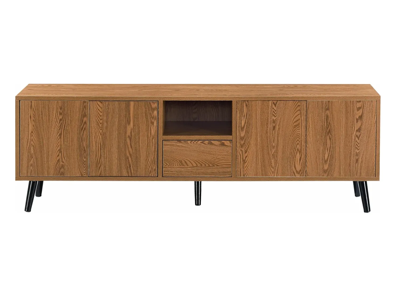 Helloshop26 Móvel de TV moderno com acabamento em madeira escura 140 x 30 x 46 cm 03_0007761^ Móvel De Tv