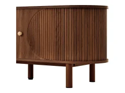 Móvel De Tv|Hauss Spole Móvel de TV moderno com gaveta em rattan e 2 portas - Pés em metal - Castanho