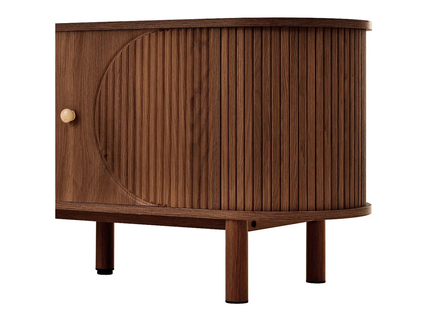 Móvel De Tv|Hauss Spole Móvel de TV moderno com gaveta em rattan e 2 portas - Pés em metal - Castanho
