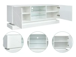 Online ModernLuxe Móvel de TV moderno com LED colorido - adequado para TV de 70