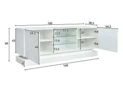Online ModernLuxe Móvel de TV moderno com LED colorido - adequado para TV de 70