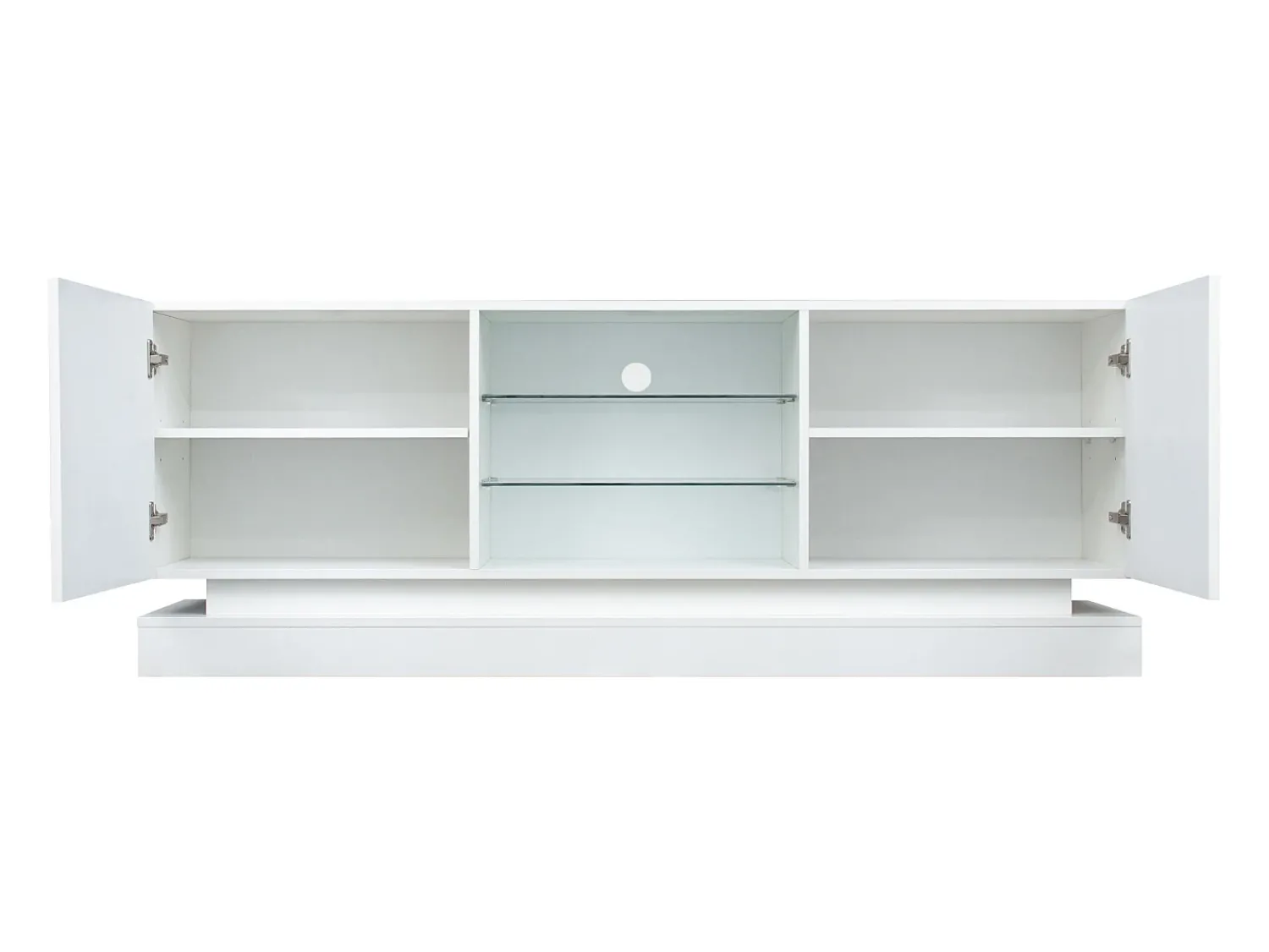 Online ModernLuxe Móvel de TV moderno com LED colorido - adequado para TV de 70" - 2 portas e 3 prateleiras - Branco