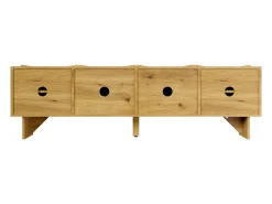 Móvel De Tv|Merax Móvel de TV moderno com padrão ondulado - 155 x 36 x 47 cm - com 4 portas - aglomerado - natural Natural claro