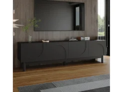 Móvel de TV moderno com prateleiras ajustáveis, perfil baixo, leve, estilo luxuoso, 175 x 38 x 56 cm,^ Móvel De Tv
