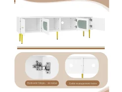 Móvel De Tv|ModernLuxe Móvel de TV moderno de 170 cm - adequado para TV de 70"-79" - com 4 portas - Branco