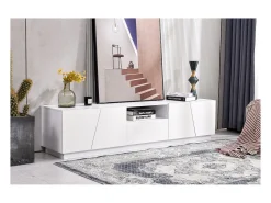 Móvel De Tv* Móvel de TV moderno de 170 cm. Estilo patchwork diagonal. Branco
