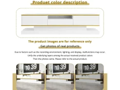 Online Móvel de TV moderno de 180 x 38 x 45 cm, com três gavetas e um compartimento aberto, com iluminação LED, . Branco