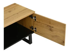 Móvel de TV moderno e baixo de 180 cm com compartimento rebatível, compartimentos abertos e portas duplas.^ Móvel De Tv