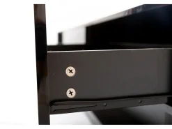 Sale Móvel de TV moderno e brilhante 170x38x36cm, divisórias em vidro e iluminação LED variável, estilo natural e rústico, Preto