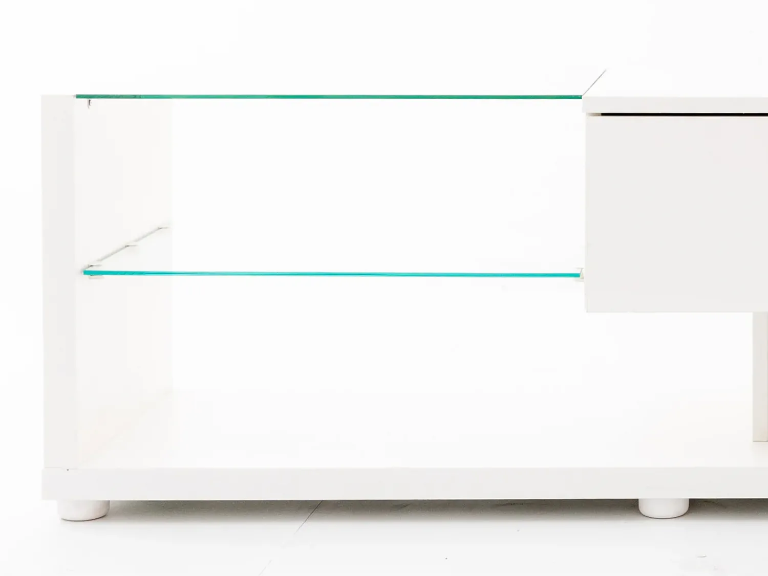 Móvel de TV moderno e brilhante 170x38x36cm, divisórias em vidro e iluminação LED variável, estilo natural e rústico,^ Móvel De Tv