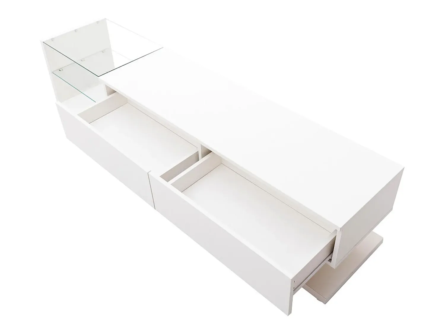 Móvel de TV moderno e brilhante 170x38x36cm, divisórias em vidro e iluminação LED variável, estilo natural e rústico,^ Móvel De Tv