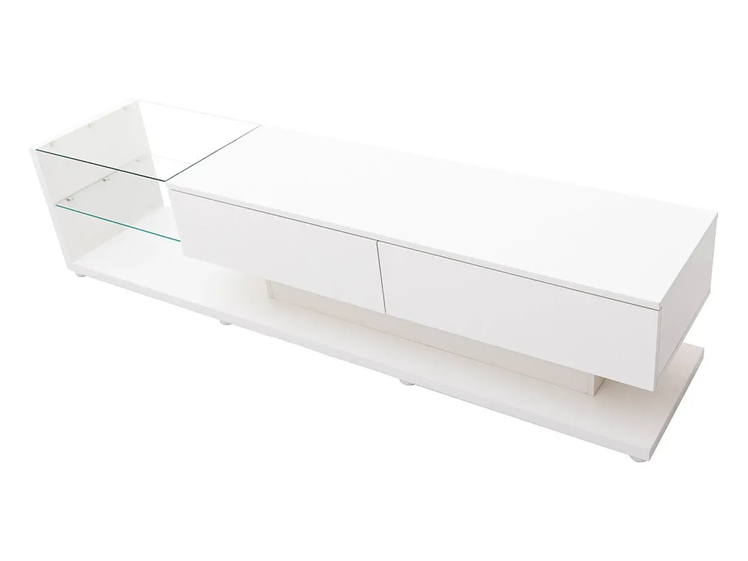 Móvel de TV moderno e brilhante 170x38x36cm, divisórias em vidro e iluminação LED variável, estilo natural e rústico,^ Móvel De Tv