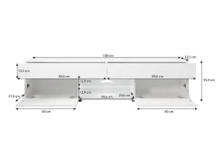 Móvel de TV moderno lowboard 180 cm para sala, mate/ brilho, de chão, com gavetas e prateleiras^ Móvel De Tv