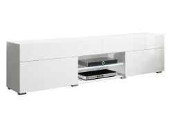 Móvel de TV moderno lowboard 180 cm para sala, mate/ brilho, de chão, com gavetas e prateleiras^ Móvel De Tv