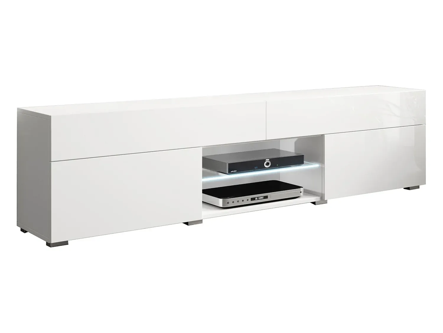 Móvel de TV moderno lowboard 180 cm para sala, mate/ brilho, de chão, com gavetas e prateleiras^ Móvel De Tv