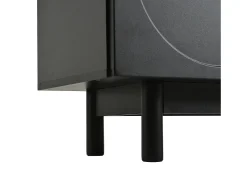 New Hauss Spole Móvel de TV moderno com 4 portas - prateleira ajustável - 175 x 38 x 56 cm Preto