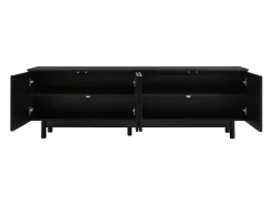 New Hauss Spole Móvel de TV moderno com 4 portas - prateleira ajustável - 175 x 38 x 56 cm Preto