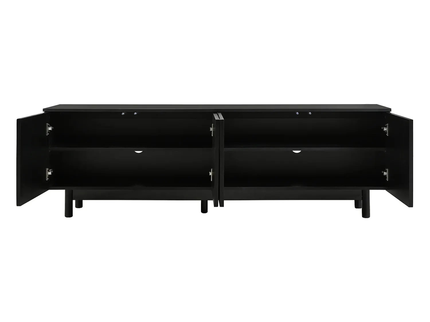 New Hauss Spole Móvel de TV moderno com 4 portas - prateleira ajustável - 175 x 38 x 56 cm Preto