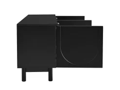 New Hauss Spole Móvel de TV moderno com 4 portas - prateleira ajustável - 175 x 38 x 56 cm Preto