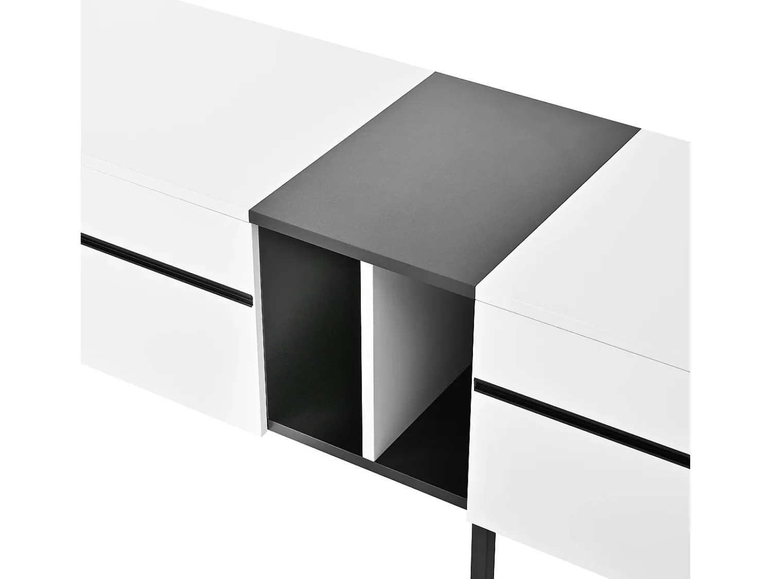 Móvel De Tv|ModernLuxe Móvel de TV moderno 180x38x45 cm - 3 portas - com prateleiras abertas - Branco