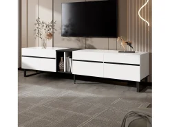 Móvel De Tv|ModernLuxe Móvel de TV moderno 180x38x45 cm - 3 portas - com prateleiras abertas - Branco