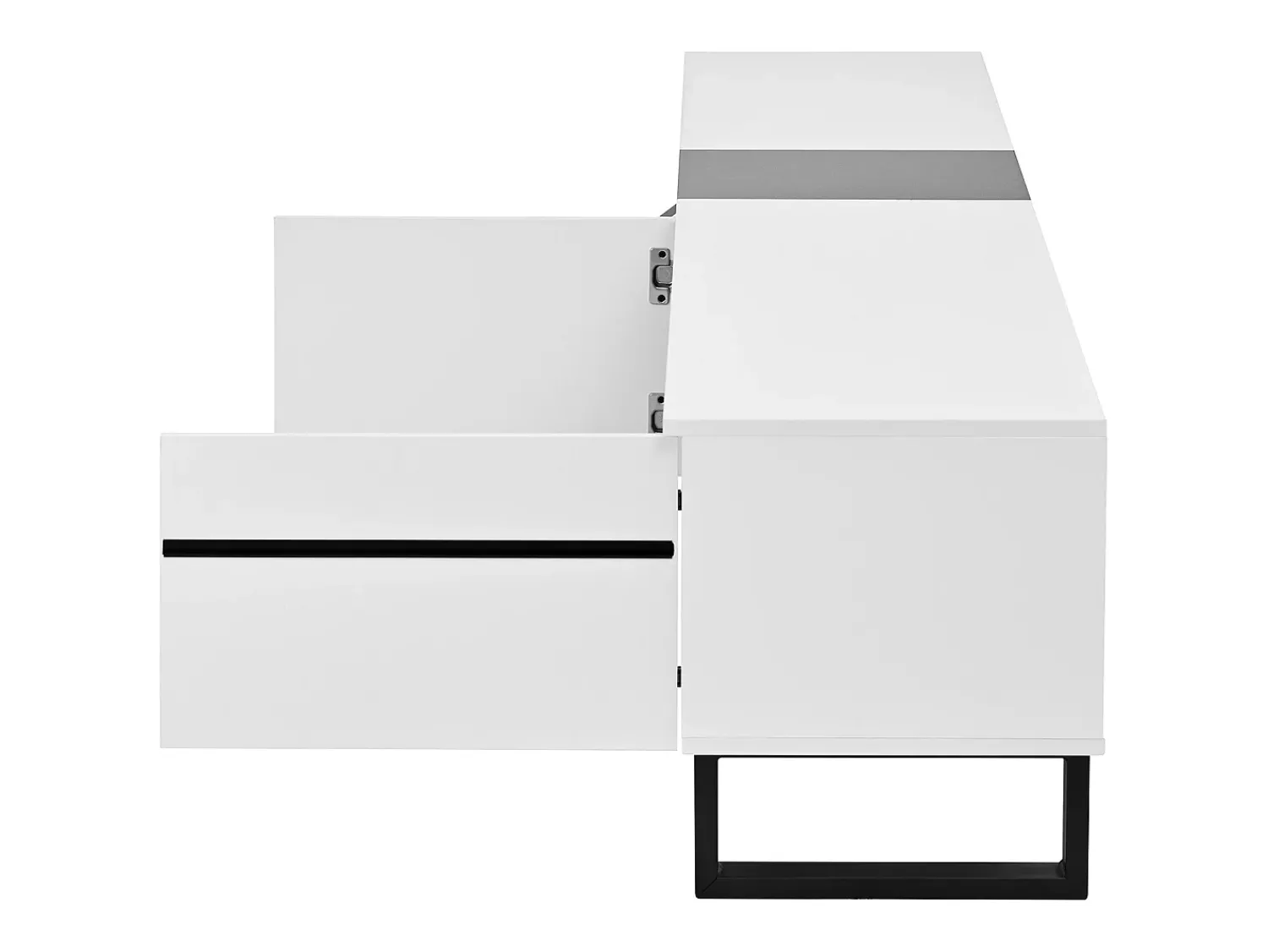 Móvel De Tv|ModernLuxe Móvel de TV moderno 180x38x45 cm - 3 portas - com prateleiras abertas - Branco