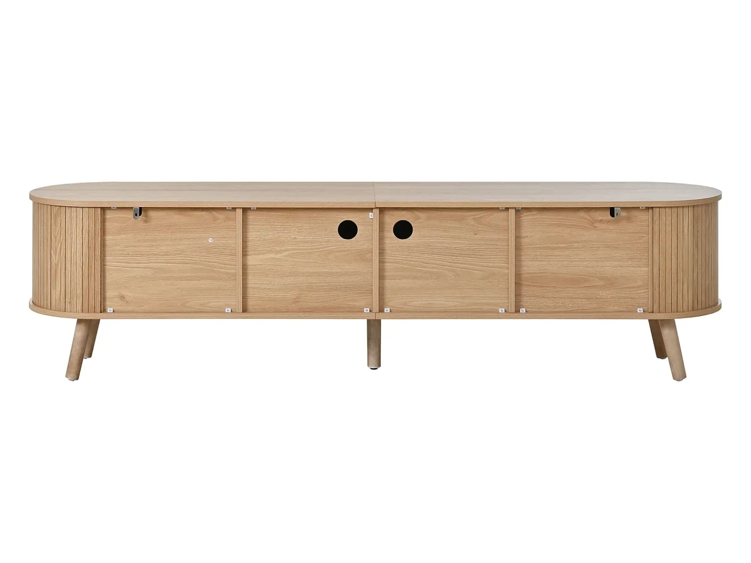 ModernLuxe Móvel de TV moderno 180x38x47 cm - 4 portas - puxadores dourados - pés de madeira - natural^ Móvel De Tv