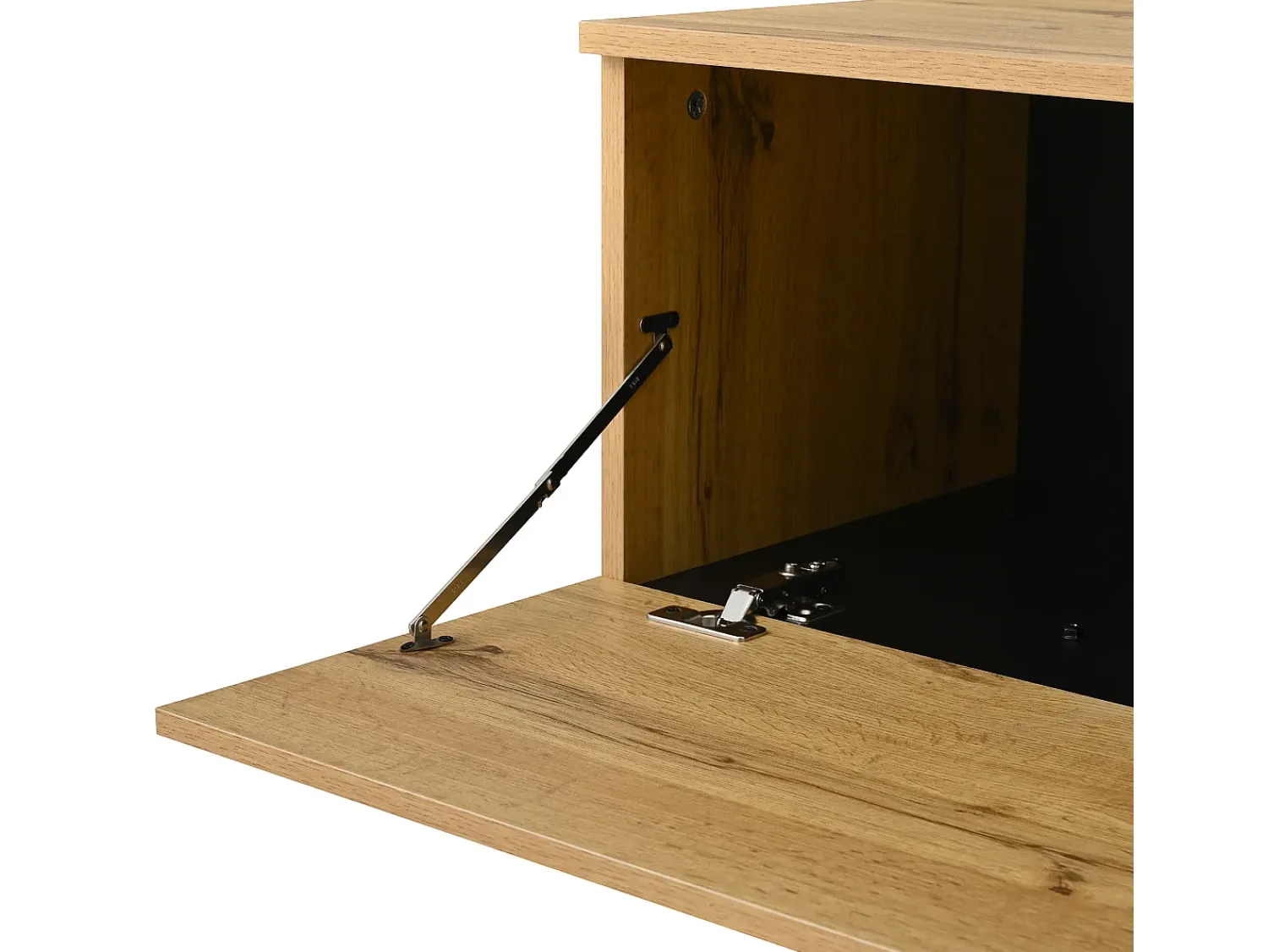 Móvel De Tv*ModernLuxe Móvel de TV moderno 180x38x45 cm - 3 portas - com prateleiras abertas - Natural Natural claro
