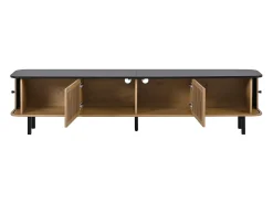Best ModernLuxe Móvel de TV moderno 190x35x45 cm - 2 portas de correr e 2 portas de tela metálica - Natural Natural claro