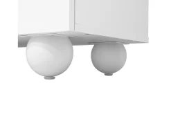 Móvel De Tv*ModernLuxe Móvel de TV moderno 180,5x38x50cm - 4 portas - Pés esféricos - MDF + painéis de partículas - Branco