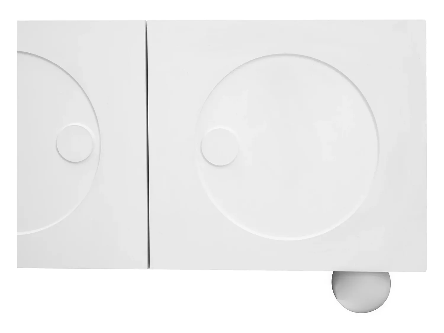 Móvel De Tv*ModernLuxe Móvel de TV moderno 180,5x38x50cm - 4 portas - Pés esféricos - MDF + painéis de partículas - Branco