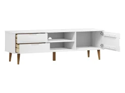 New vidaxl Móvel de TV MOLDE 158x40x49 cm pinho maciço Branco