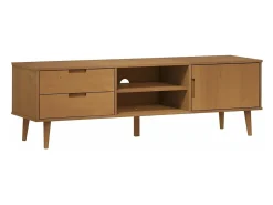 Móvel De Tv*vidaxl Móvel de TV MOLDE 158x40x49 cm pinho maciço Castanho