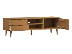 Móvel De Tv*vidaxl Móvel de TV MOLDE 158x40x49 cm pinho maciço Castanho