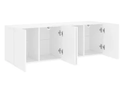 Móvel De Tv|Helloshop26 Móvel de TV multimídia para parede prateleira para TV aparador para TV para sala de jantar sala de estar quarto 2 peças 60 x 30 x 41 cm 02_0028927 Branco