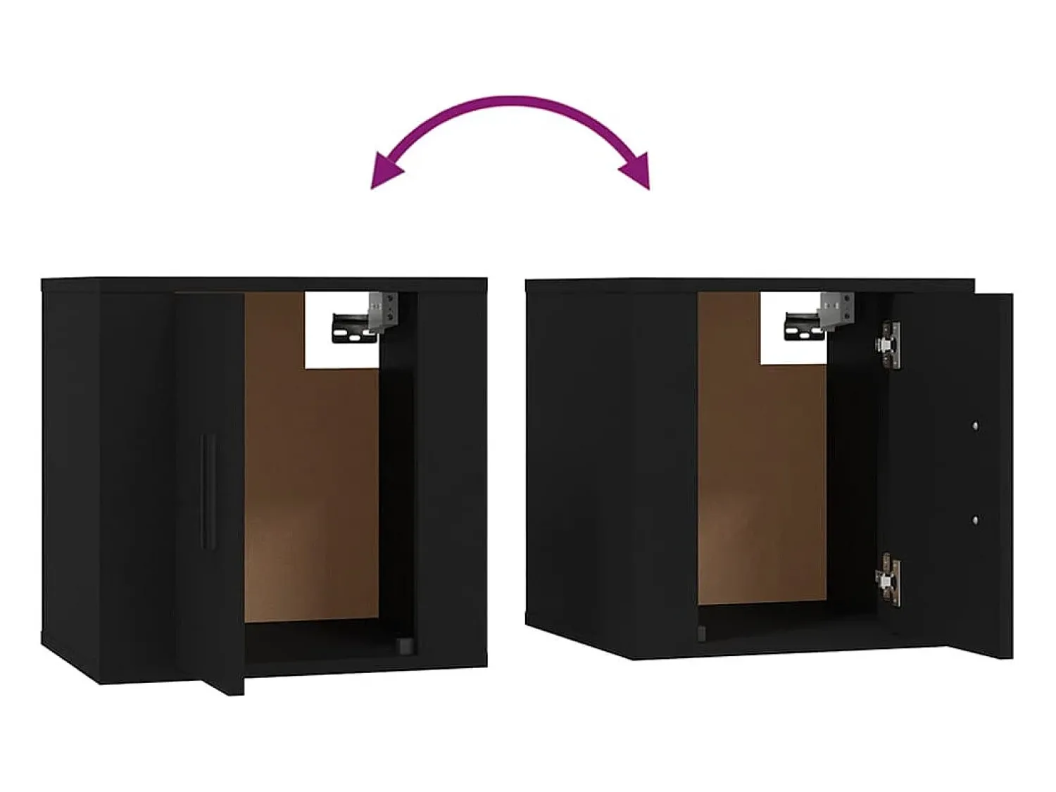 Discount Helloshop26 Móvel de TV multimídia para parede prateleira para TV suporte para TV sala de jantar sala de estar quarto 2 peças 40 x 34,5 x 40 cm 02_0028911 Preto