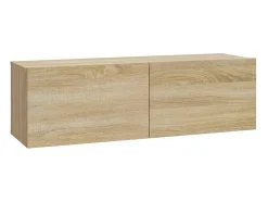 Móvel De Tv*Helloshop26 Móvel de TV multimídia para parede prateleira para TV suporte para TV sala de jantar sala de estar quarto 4 peças carvalho Sonoma 100 x 30 x 30 cm marrom 02_0029079 Castanho
