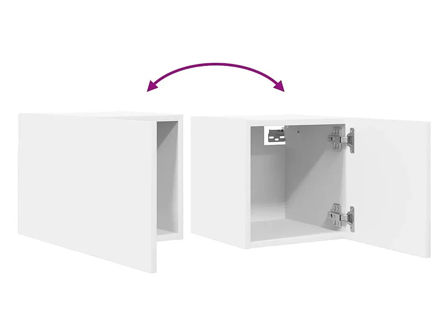 Móvel De Tv*Helloshop26 Móvel de TV multimídia para parede prateleira para TV aparador para TV para sala de jantar sala de estar quarto 2 peças 30,5 x 30 x 30 cm 02_0028902 Branco
