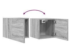 Discount Helloshop26 Móvel de TV multimídia para parede prateleira para TV aparador armário para TV sala de jantar sala de estar quarto 4 peças Sonoma 30,5 x 30 x 30 cm cinza 02_0029088 Cinzento